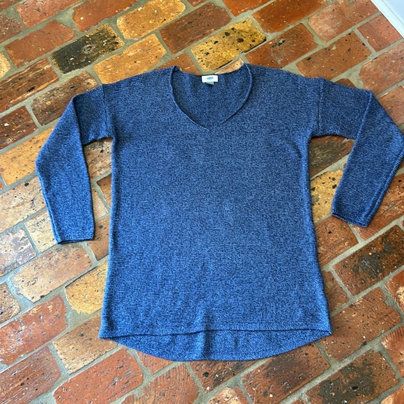 Old Navy Marled V-Neck Tunic Sweater in Marquee Moon szL - Picture 2 of 11